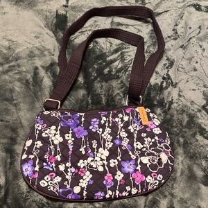 Donna Sharp Floral Purple and Black Crossbody Bag